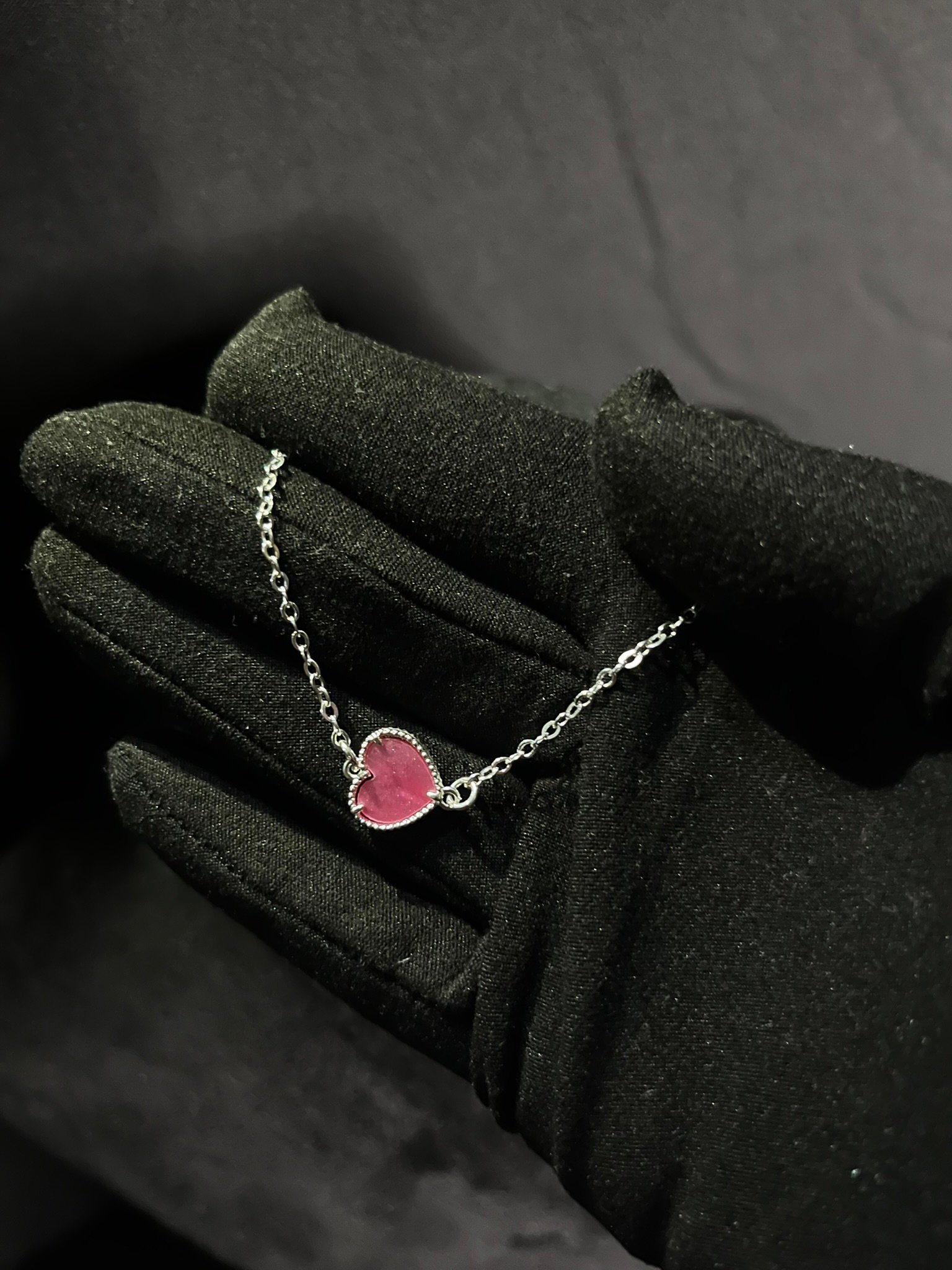 Pulseira Coração Rosa