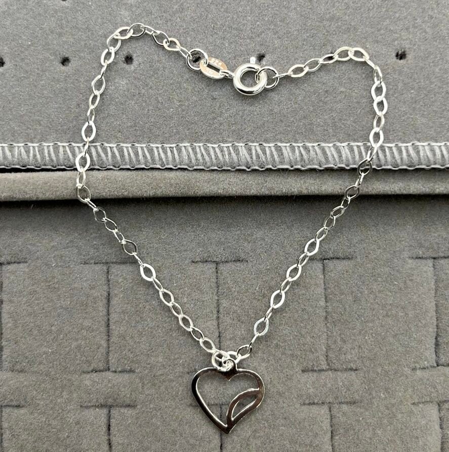 Pulseira Coração Vazado Prata