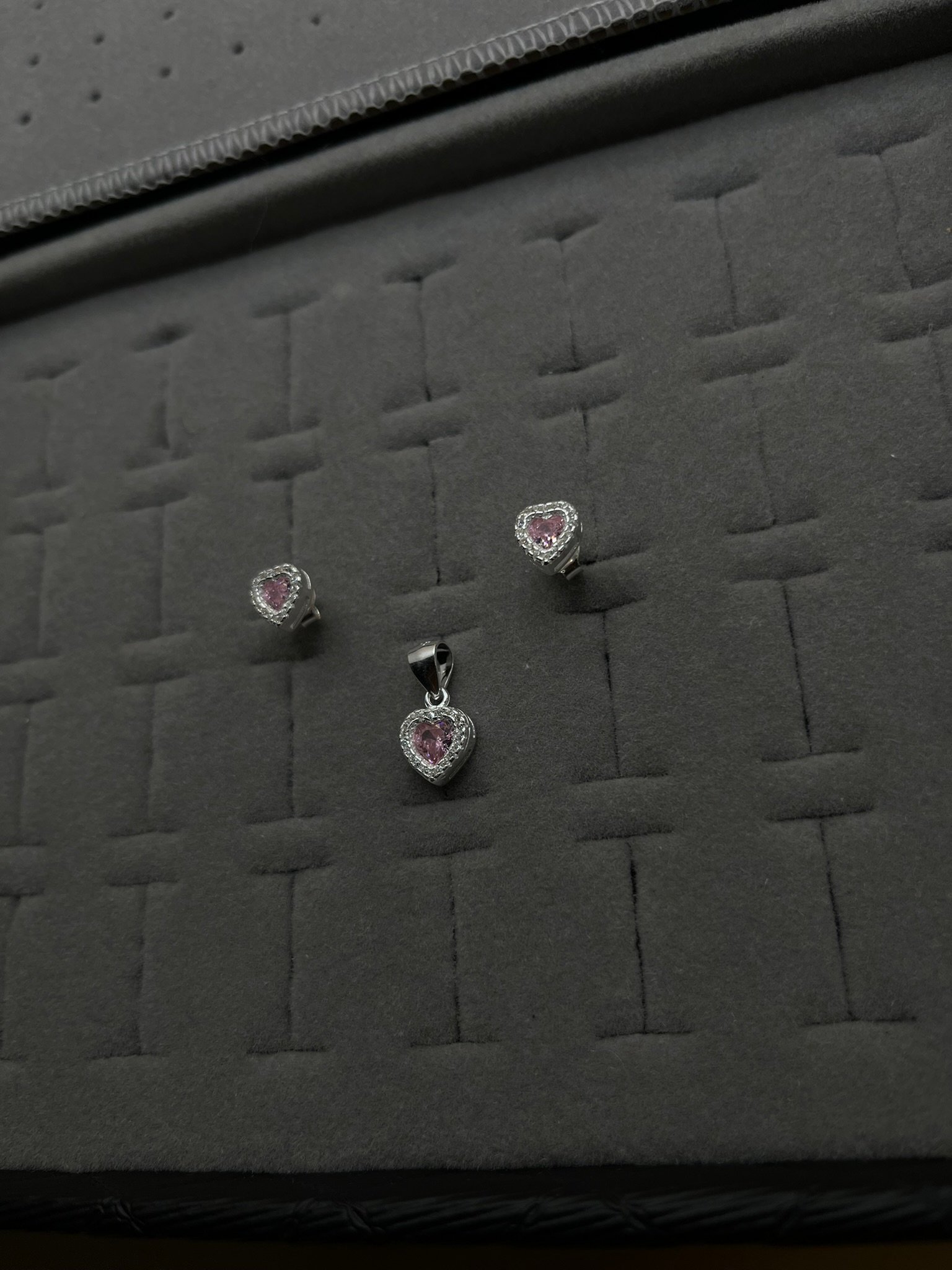 Conjunto Coração de Rubi – Prata 925 Cravejado - Imagem 3