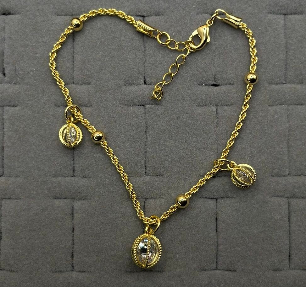 Pulseira Detalhes Esféricos – Folheado a Ouro